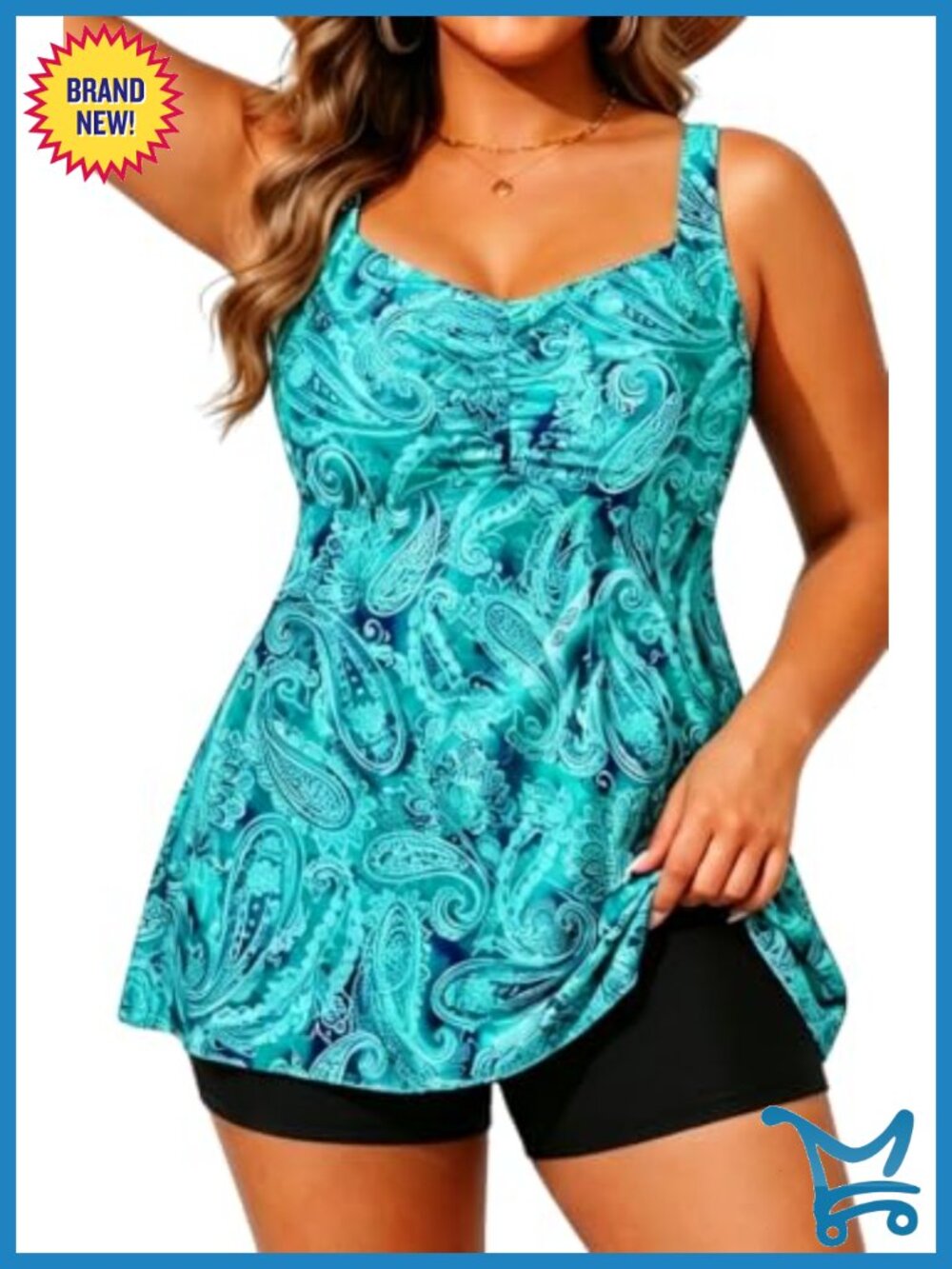 Plus Size Tankini Swimsuits with Shorts Two Piece Bathing Suits Swimwear